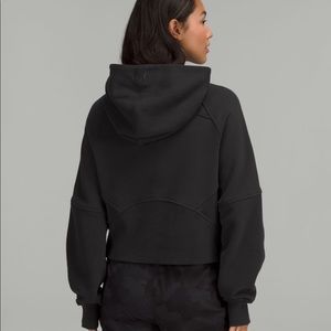 Lululemon cropped half zip scuba hoodie, black